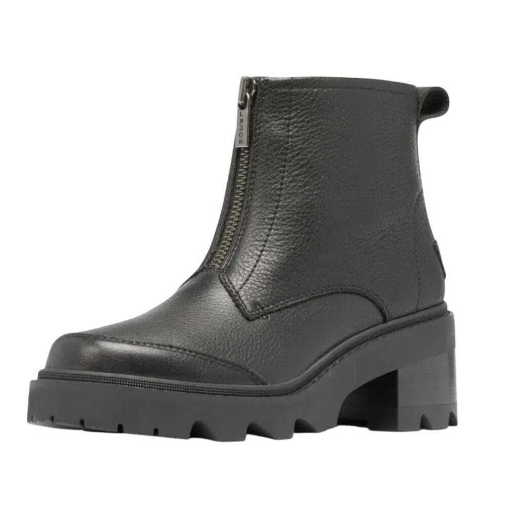 Sorel Womens Joan Now Zip Ankle Bootie Size 9 EU 40 Black Leather Waterproof NIB